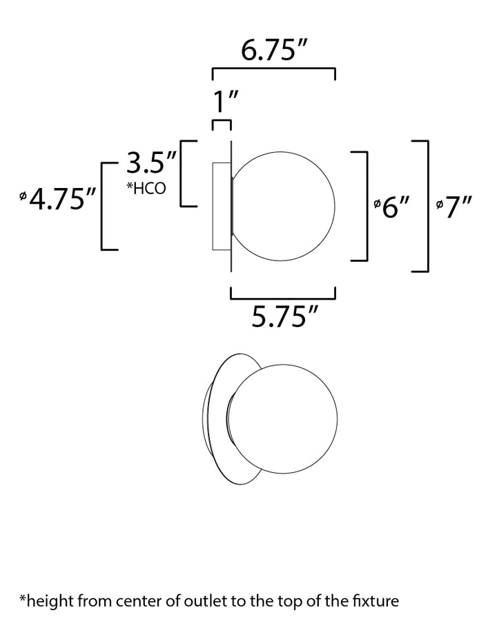 Vesper 1-Light Wall Sconce dimensions diagram