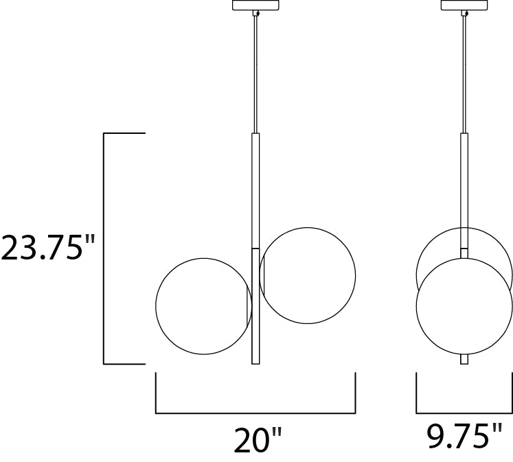 Vesper Pendant dimensions diagram