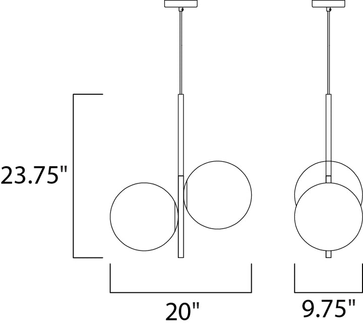 Vesper Pendant dimensions diagram