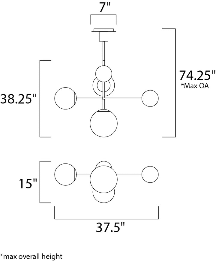 Vesper Pendant dimensions diagram