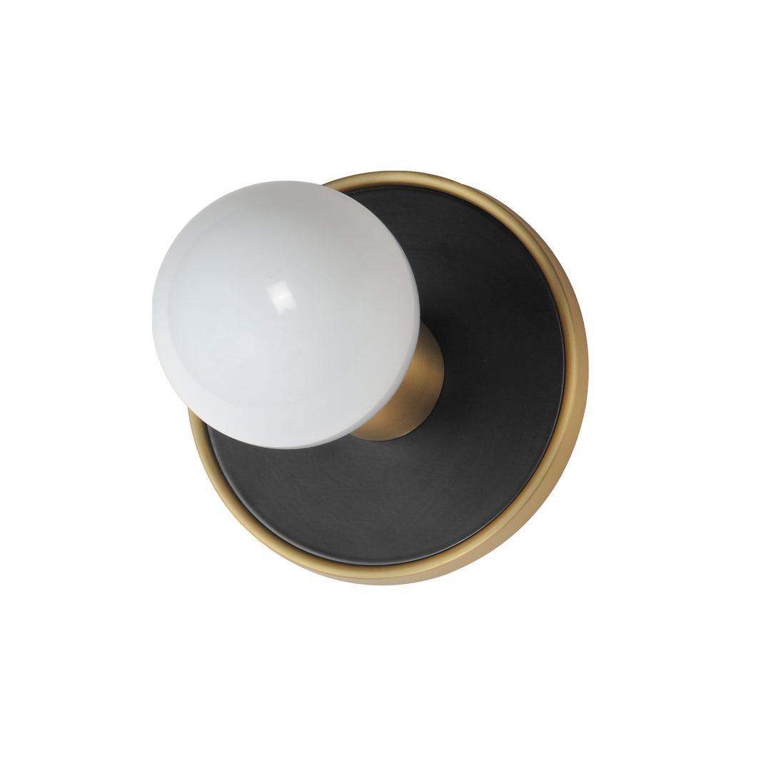 Hollywood Sconce LED Bulb Black / Natural Aged Brass