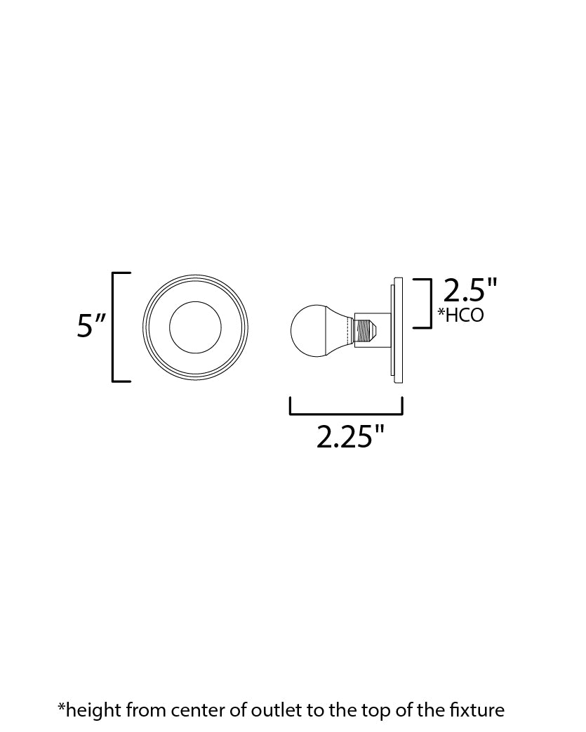 Hollywood Stone Sconce dimensions diagram