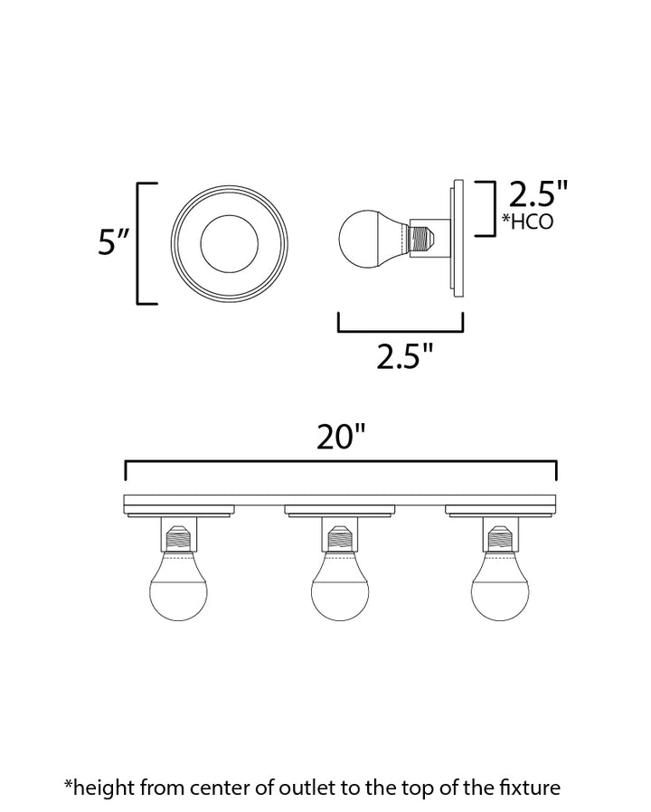 Hollywood Sconce dimensions diagram