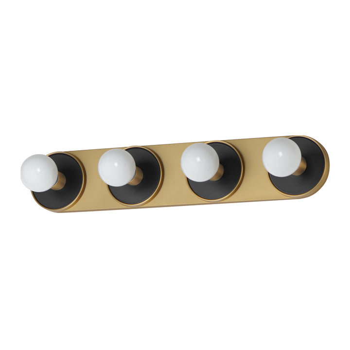 Hollywood Sconce Black / Natural Aged Brass