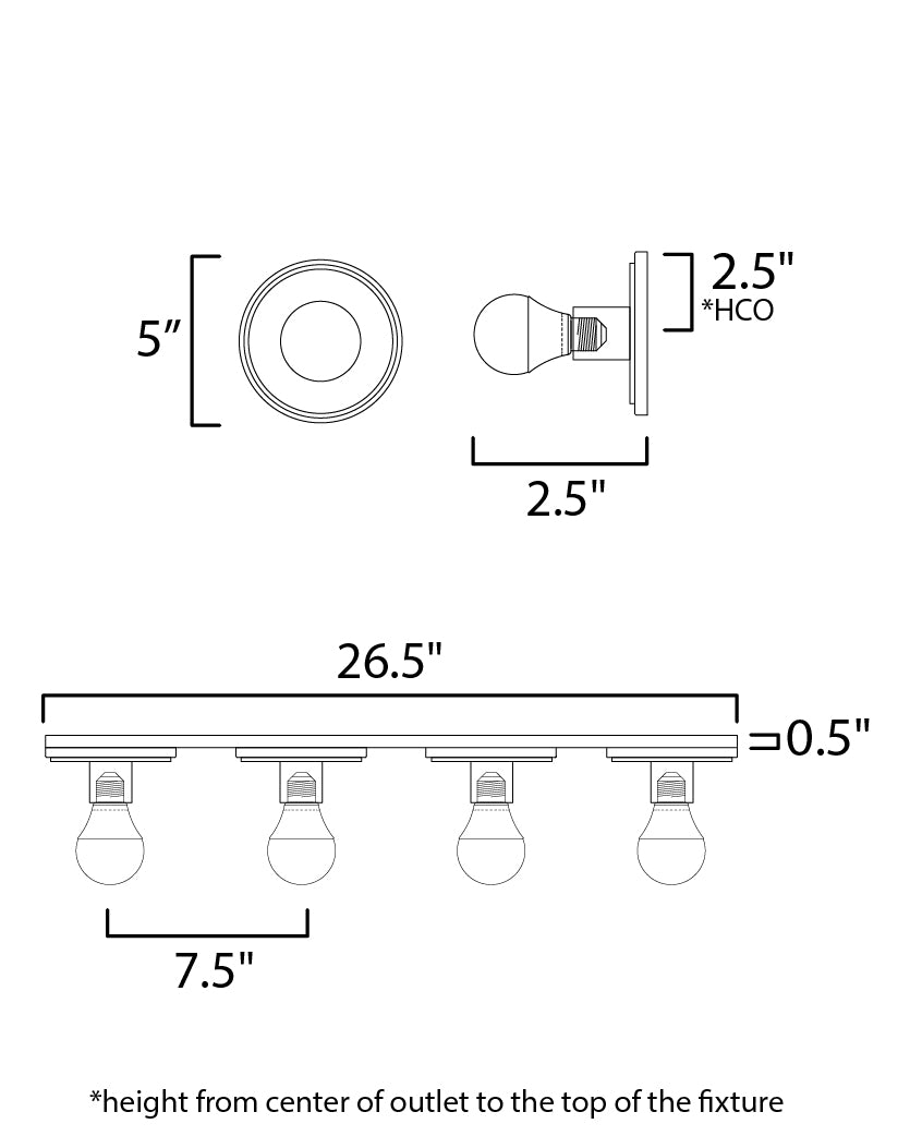 Hollywood Stone Sconce dimensions diagram