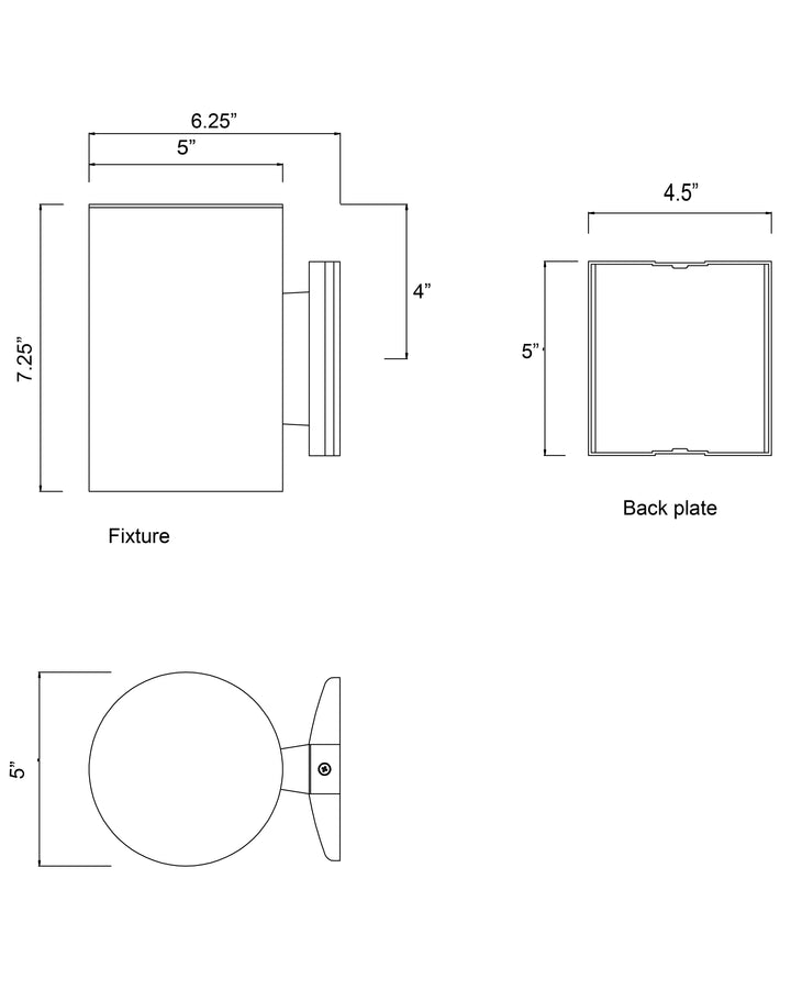 Outpost Outdoor Wall Sconce dimensions diagram