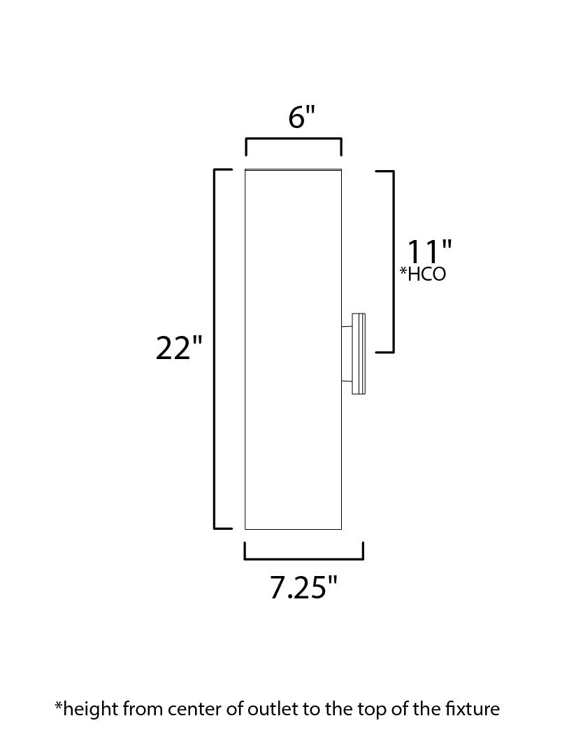 Outpost Outdoor Wall Sconce dimensions diagram