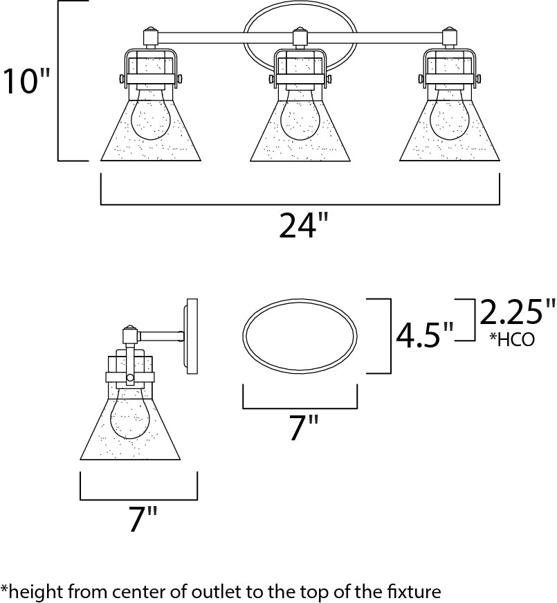 Seafarer Bath Vanity With Bulbs dimensions diagram