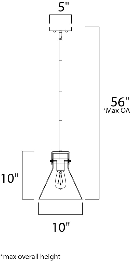 Seafarer Pendant With Bulb dimensions diagram