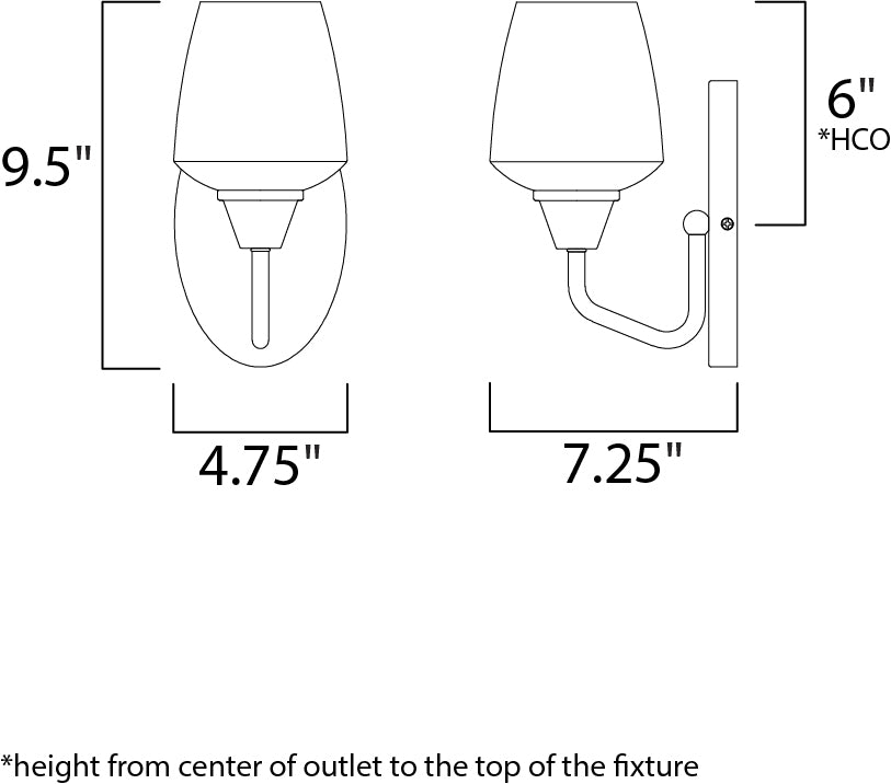 Goblet Wall Sconce dimensions diagram