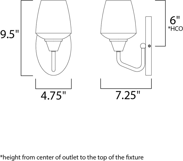 Goblet Wall Sconce dimensions diagram