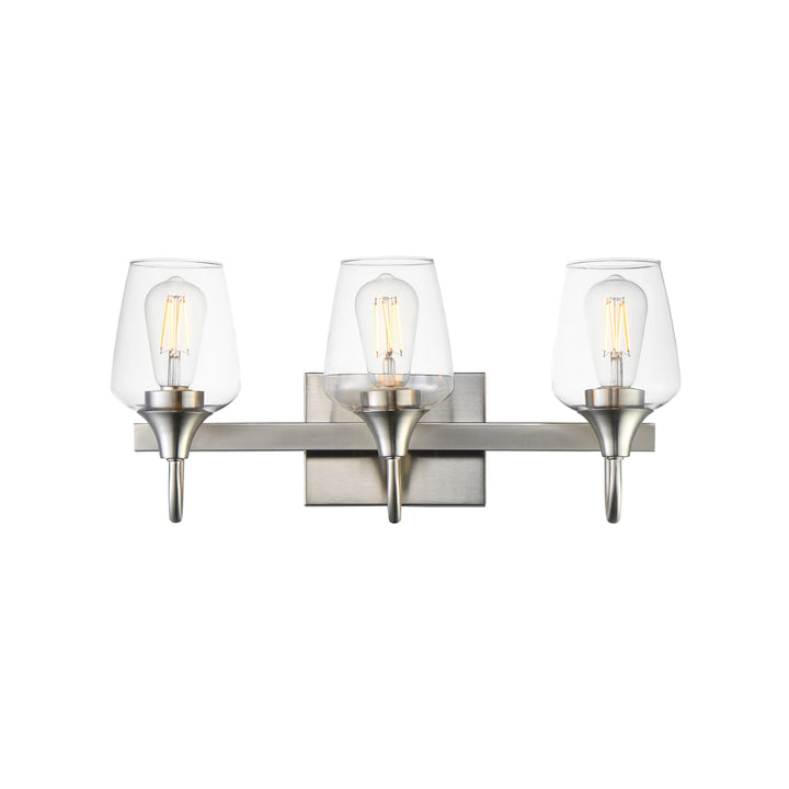 Goblet 3-Light Wall sconce Satin Nickel