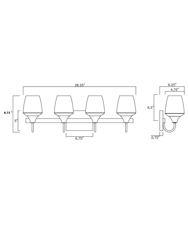 Goblet Wall Sconce dimensions diagram