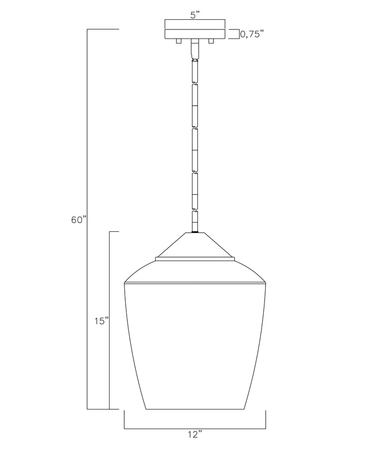 Goblet 12" Single Pendant dimensions diagram