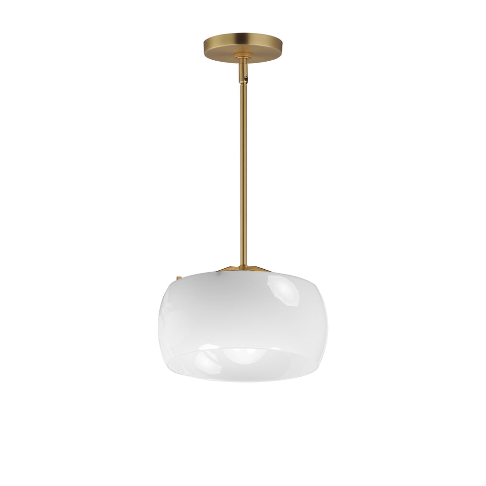 Glazed Single Pendant White / Natural Aged Brass