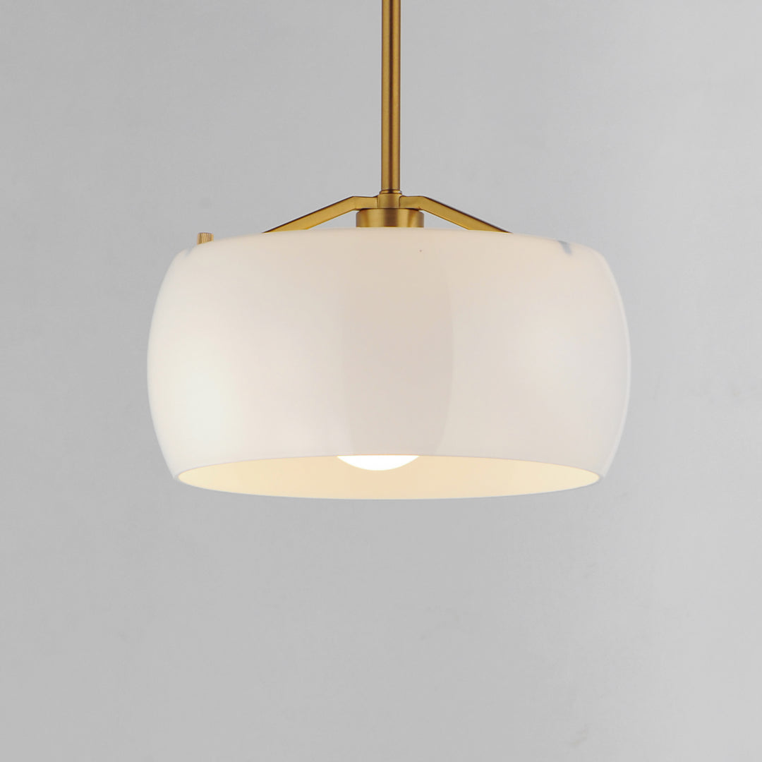 Glazed Single Pendant White / Natural Aged Brass alternate view
