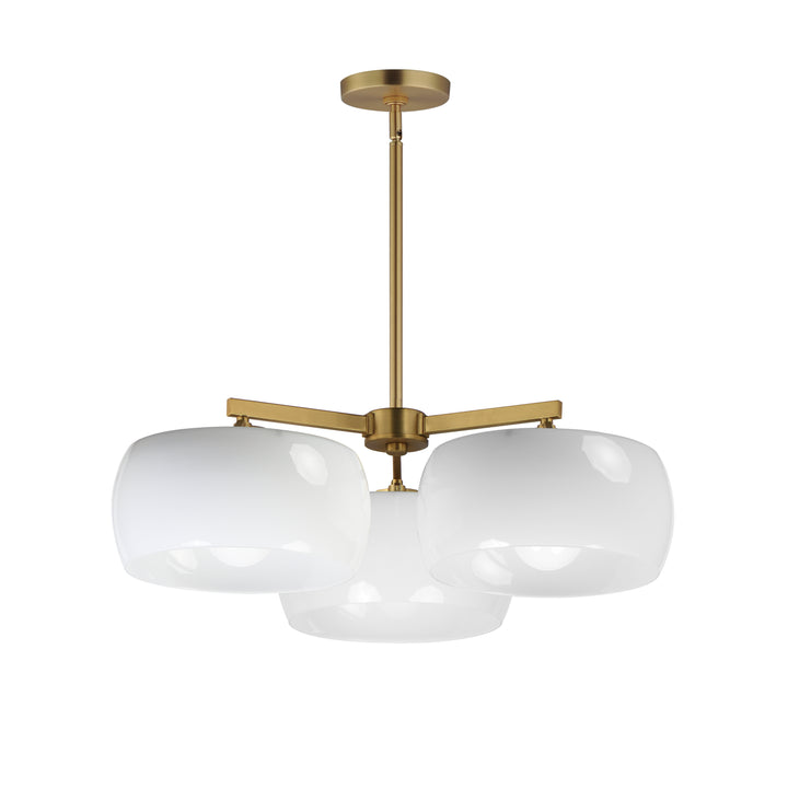Glazed Chandelier White / Natural Aged Brass