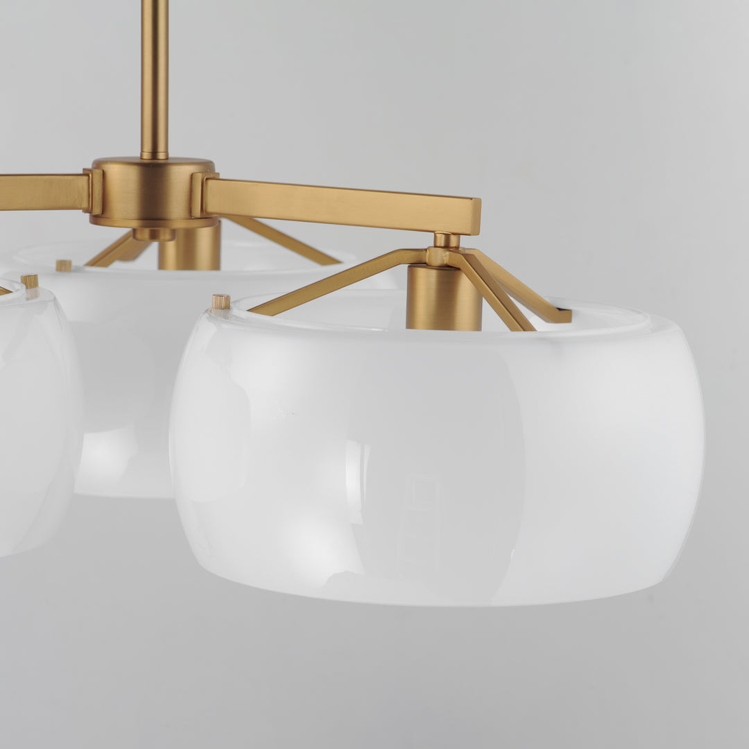 Glazed Chandelier White / Natural Aged Brass alternate view