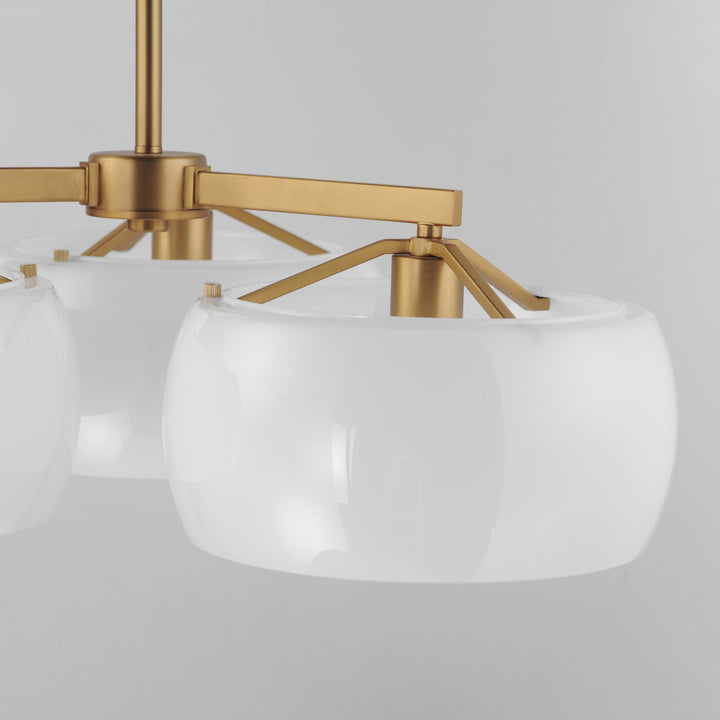 Glazed Chandelier White / Natural Aged Brass alternate view
