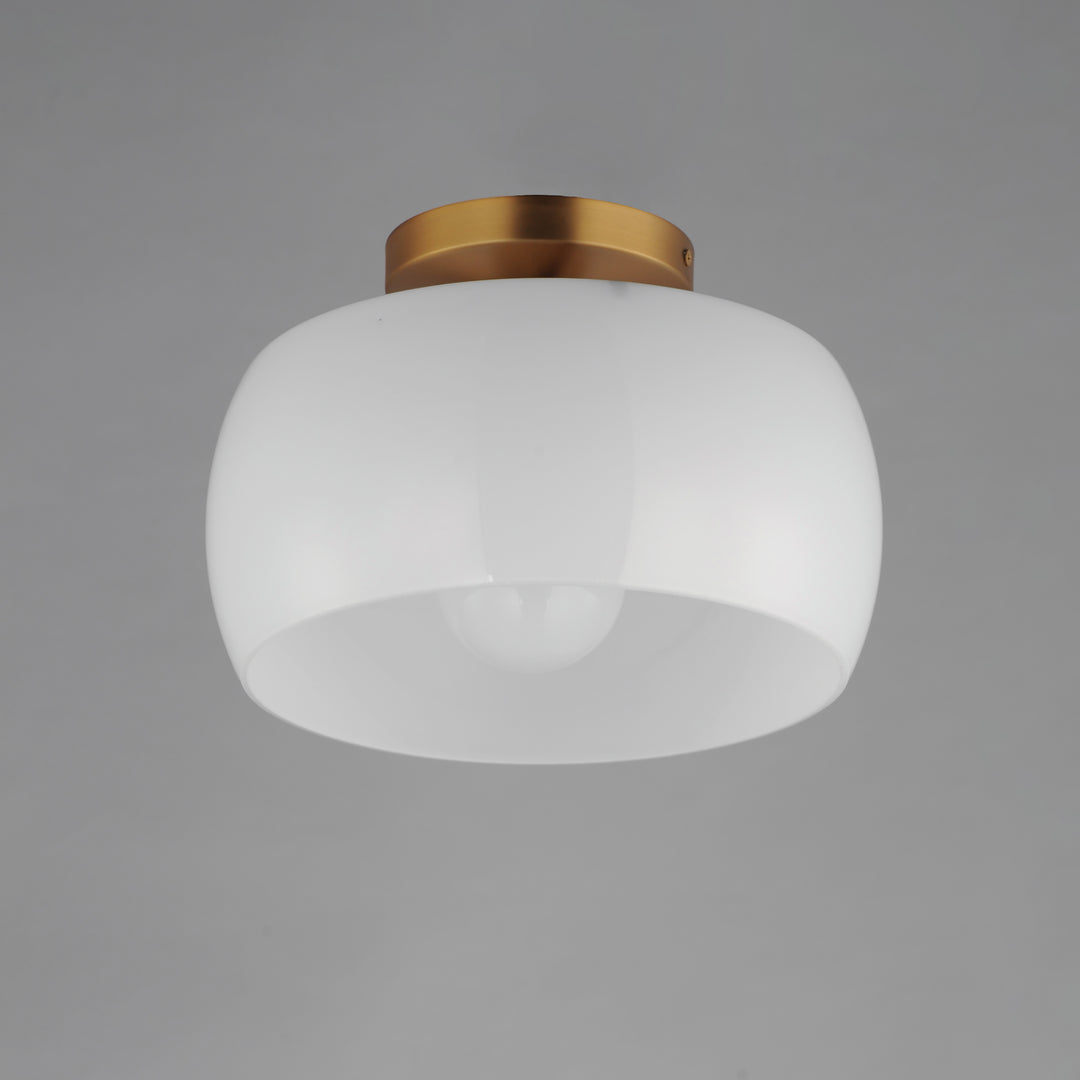 Glazed Flush Mount White / Natural Aged Brass alternate view