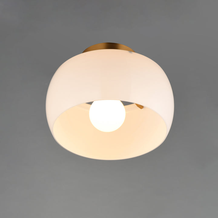Glazed Flush Mount White / Natural Aged Brass alternate view