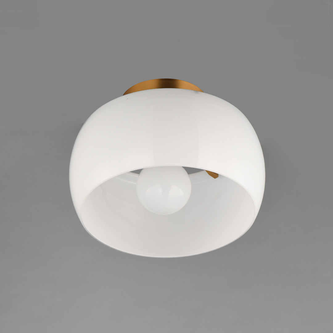 Glazed Flush Mount White / Natural Aged Brass alternate view