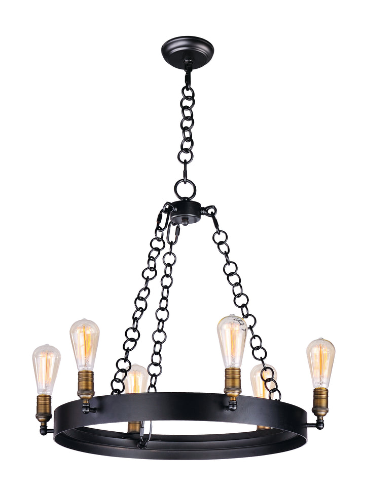 Noble Chandelier Black / Natural Aged Brass