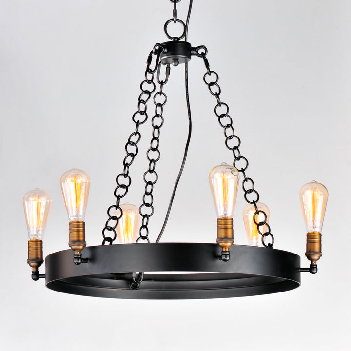 Noble Chandelier Black / Natural Aged Brass alternate view