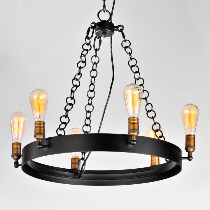 Noble Chandelier Black / Natural Aged Brass alternate view