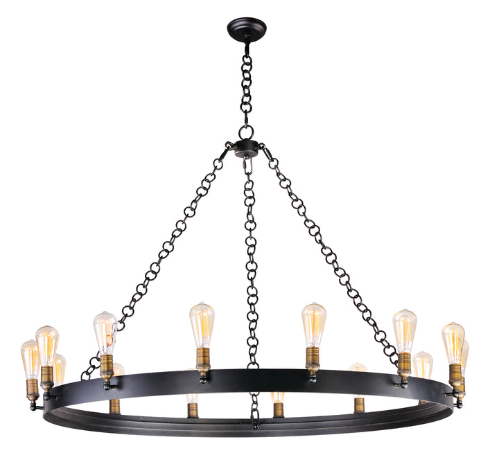 Noble Chandelier w/Bulbs Black / Natural Aged Brass