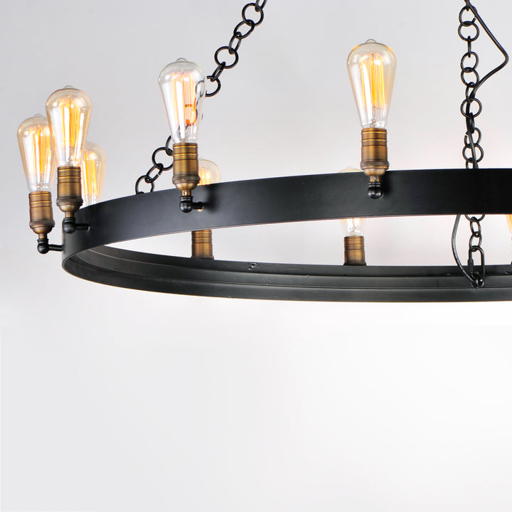 Noble Chandelier Black / Natural Aged Brass alternate view