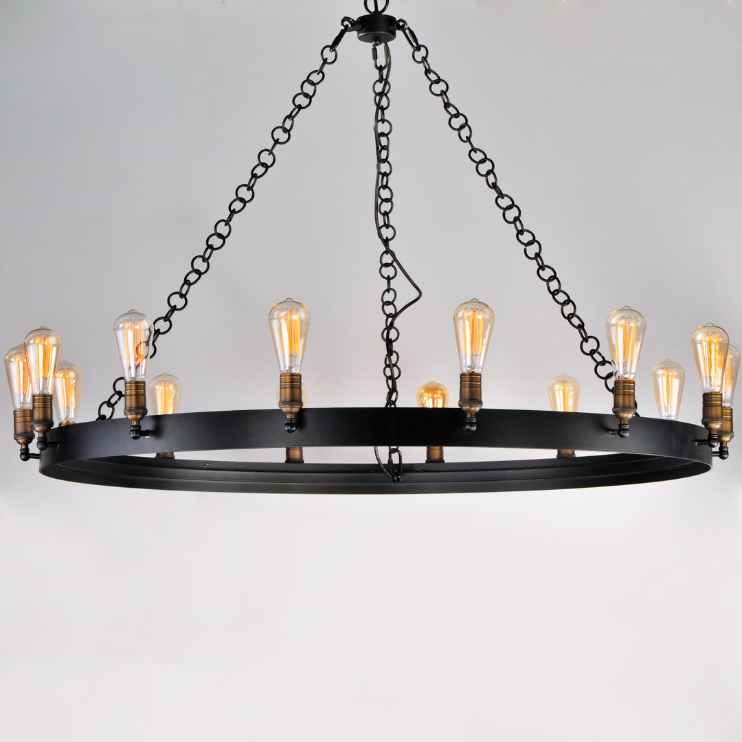 Noble Chandelier Black / Natural Aged Brass alternate view