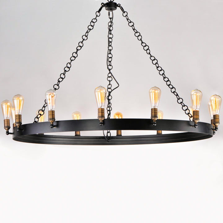 Noble Chandelier Black / Natural Aged Brass alternate view