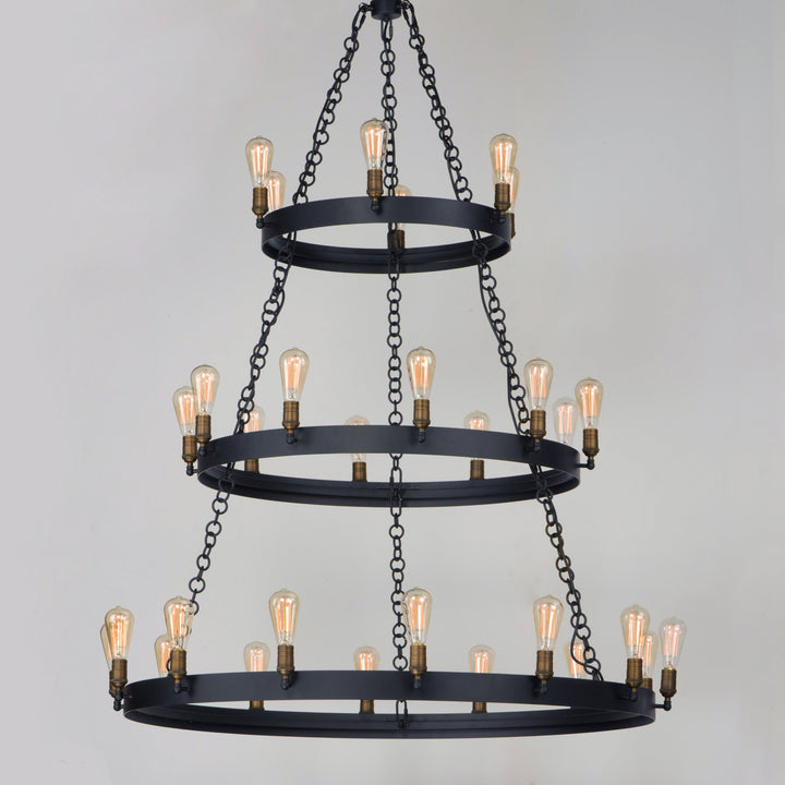 Noble Chandelier Black / Natural Aged Brass alternate view