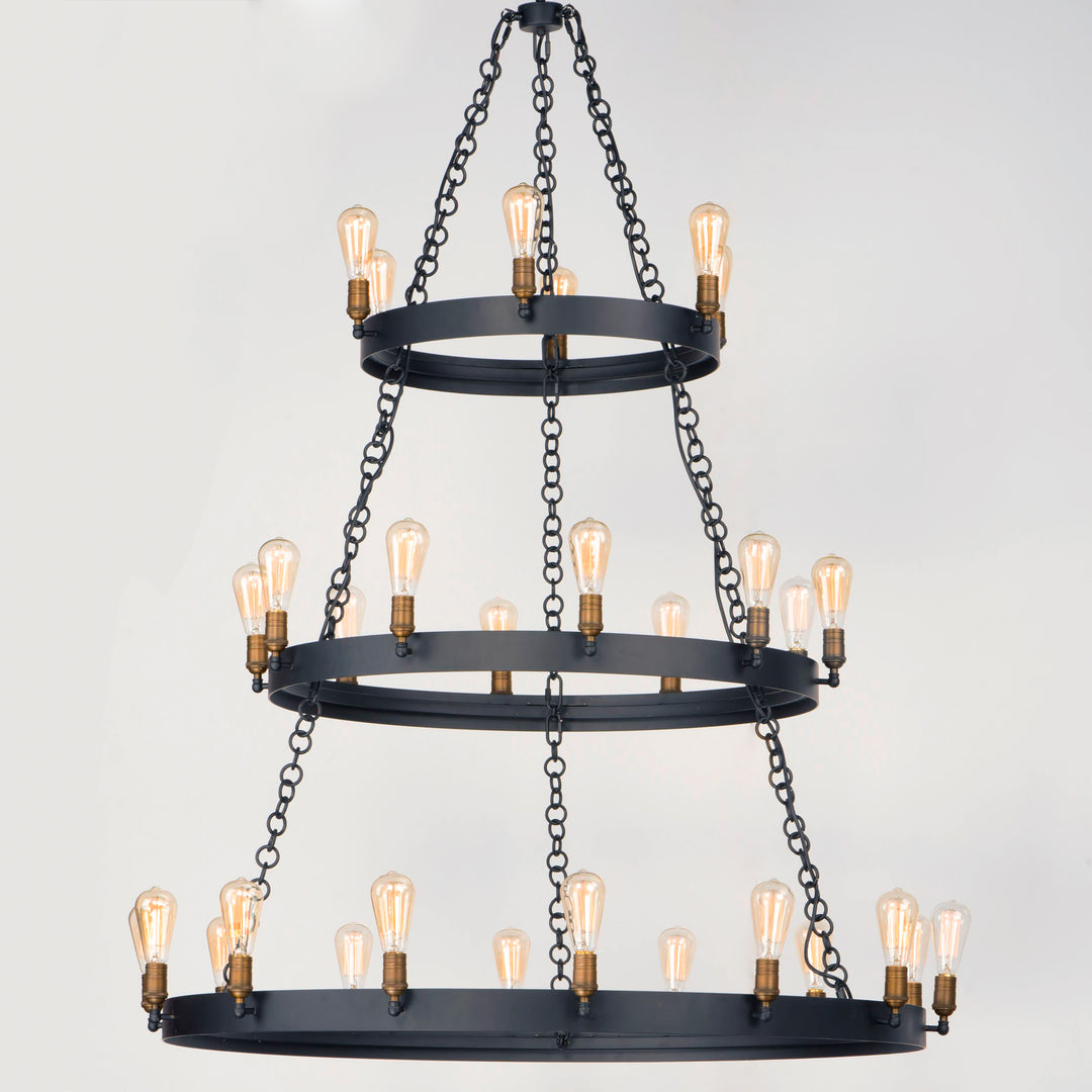 Noble Chandelier Black / Natural Aged Brass alternate view