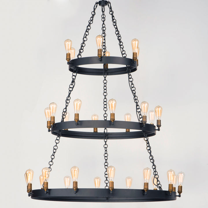 Noble Chandelier Black / Natural Aged Brass alternate view