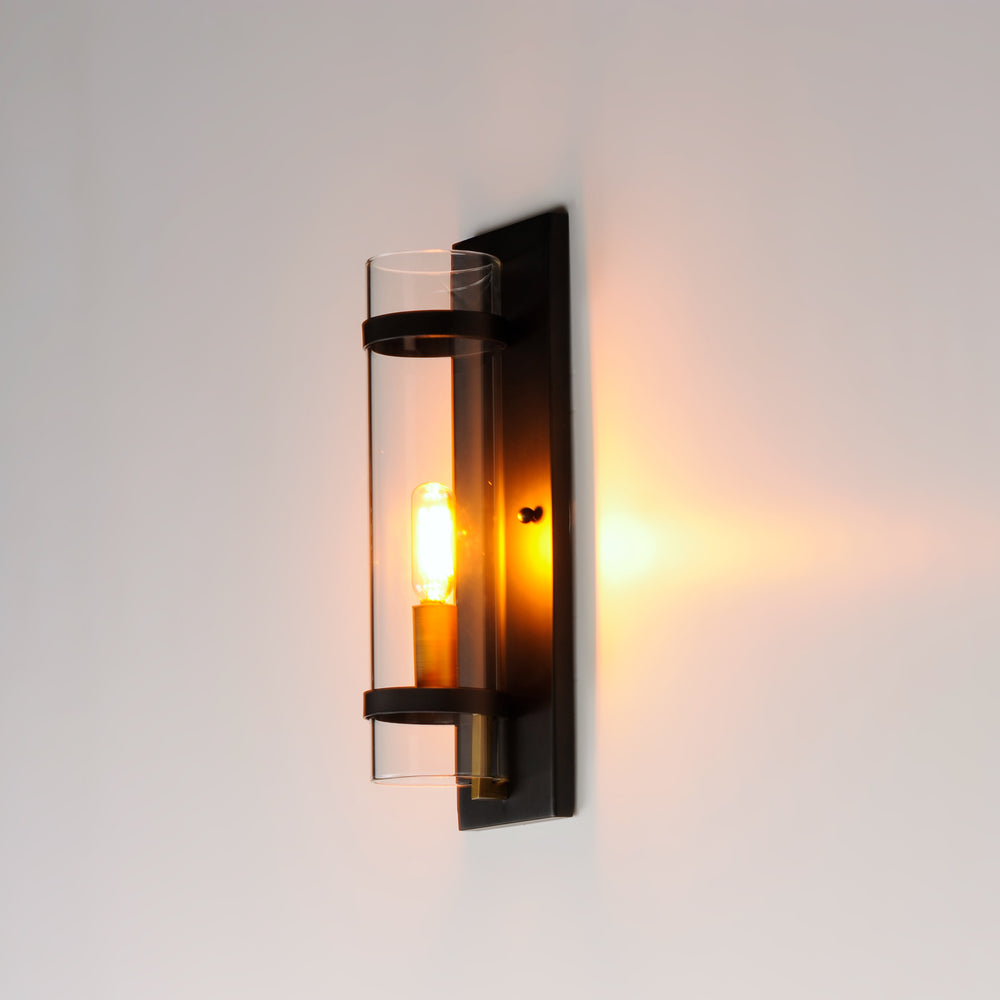 Capitol 1-Light Wall Sconce Black / Antique Brass alternate view