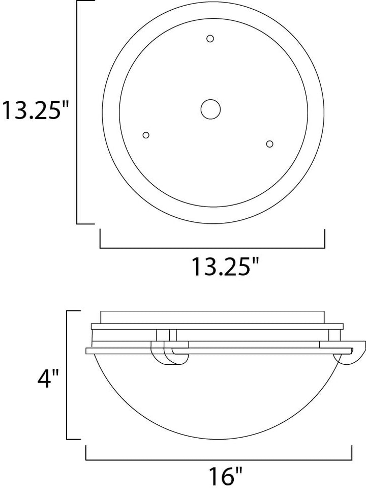 Malaga Flush Mount dimensions diagram