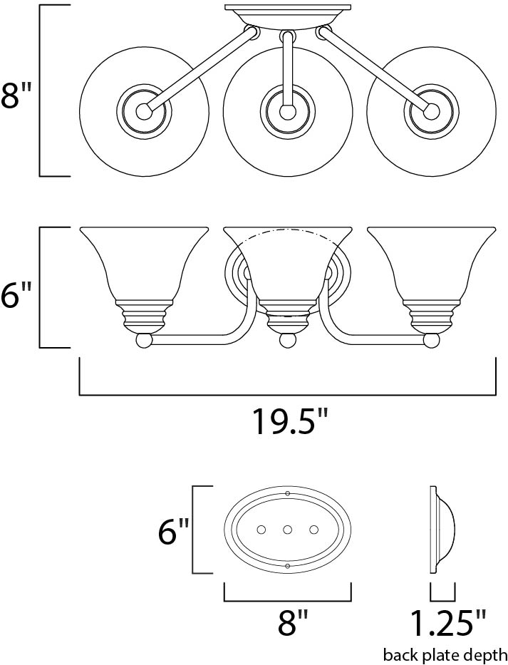 Malaga Bath Vanity dimensions diagram