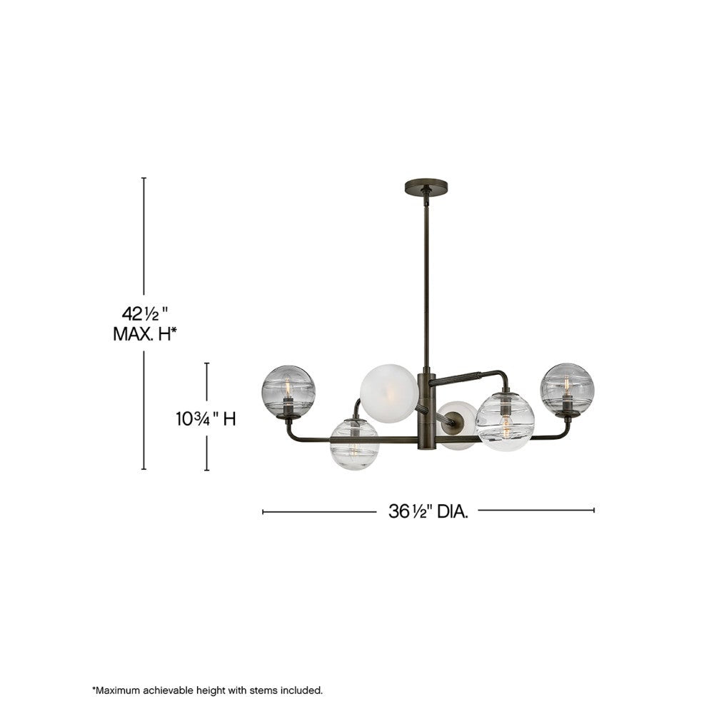 Oberon Large Adjustable Single Tier Chandelier