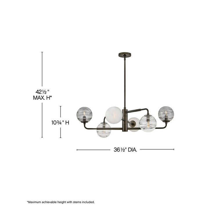 Oberon Large Adjustable Single Tier Chandelier