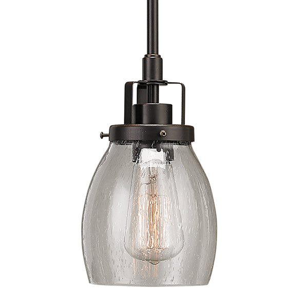 Dayton Pendant in Java Gold with Clear Seeded Glass by Russell