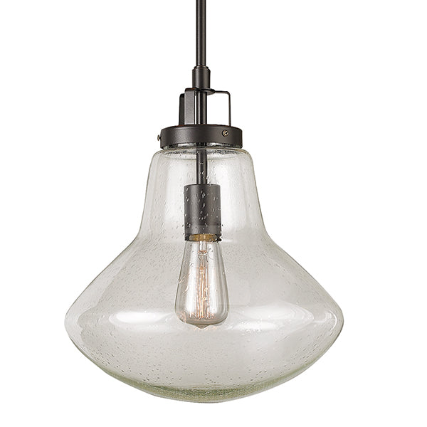 Dayton Pendant in Java Gold with Clear Seeded Glass by Russell