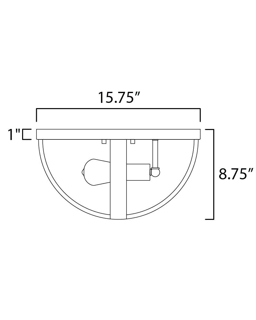 Compass 2-Light Flush Mount dimensions diagram