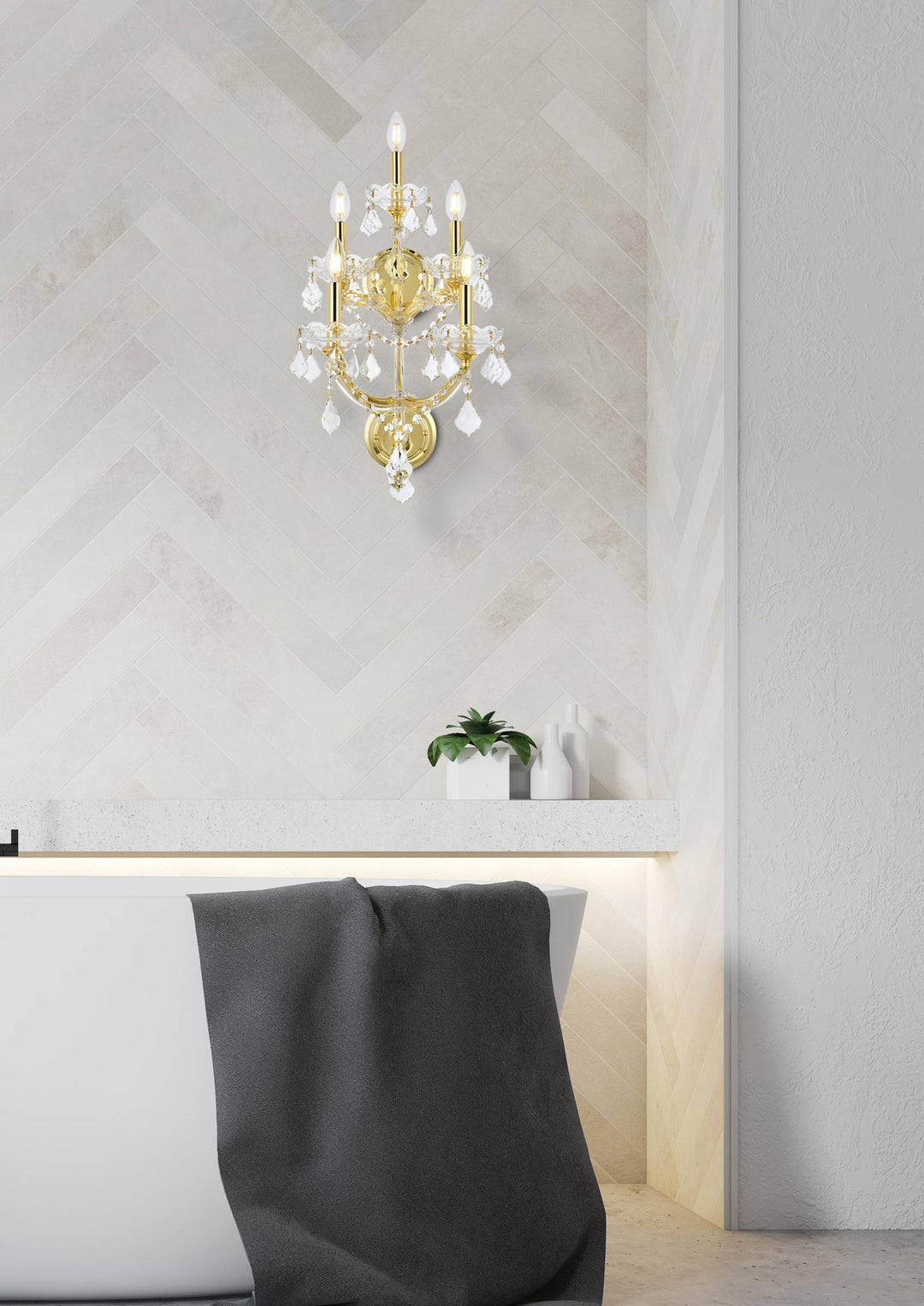 Maria Theresa Crystal Wall Sconce by Elegant - view 76