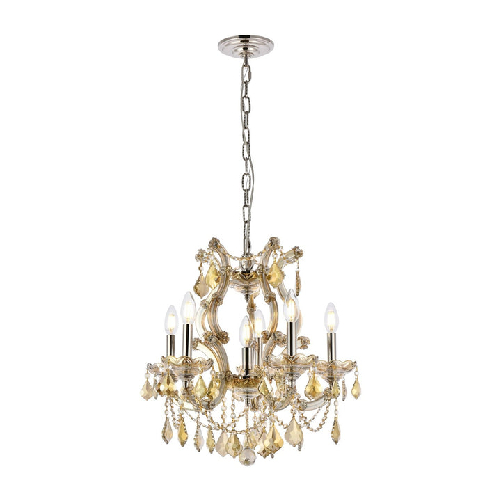 Maria Theresa Crystal Pendant in Golden Teak & Polished Nickel by Elegant