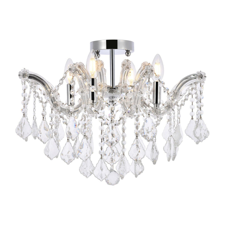 Maria Theresa Crystal Flush Mount in Chrome by Elegant
