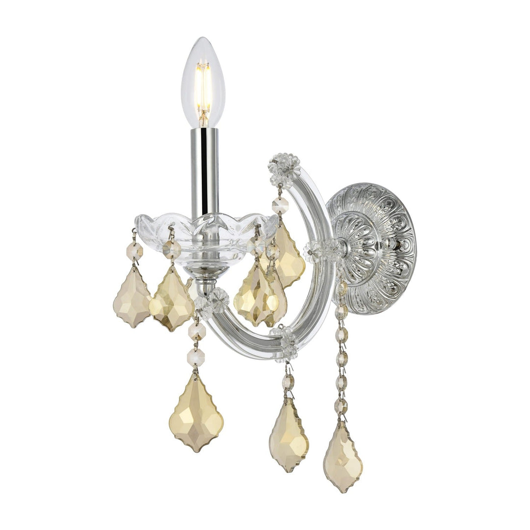 Maria Theresa Crystal Wall Sconce in Chrome by Elegant