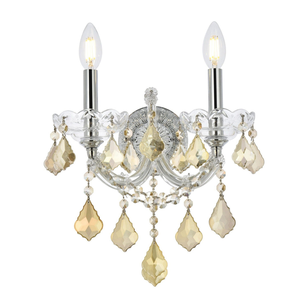 Maria Theresa Crystal Wall Sconce in Chrome by Elegant