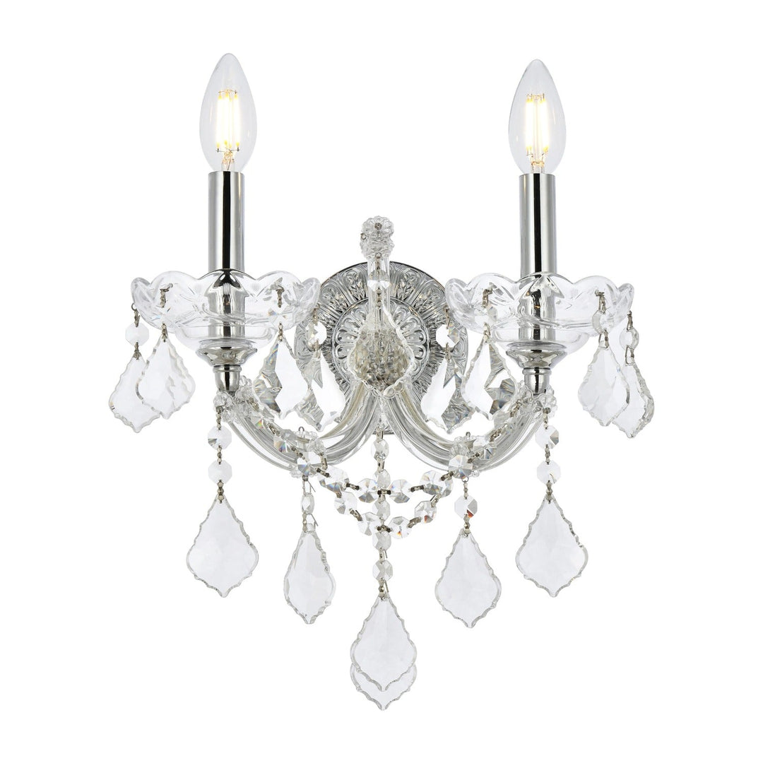 Maria Theresa Crystal Wall Sconce in Chrome by Elegant